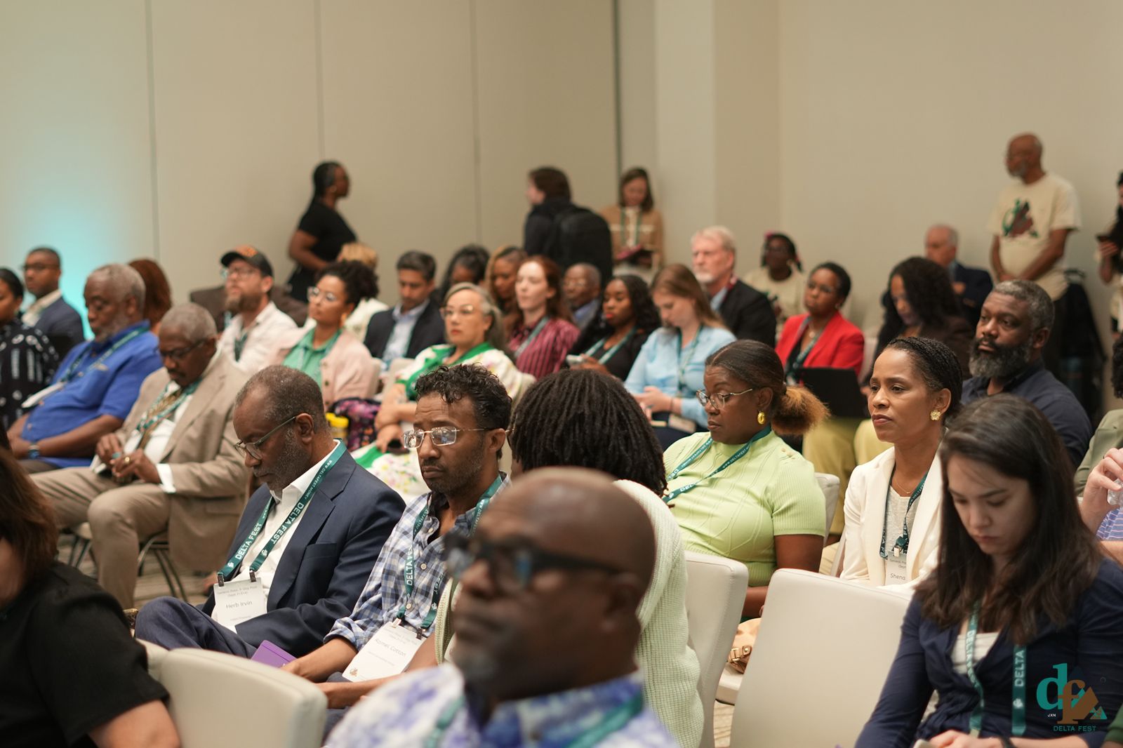 Full room of attendees during a DELTA FEST 2026 session