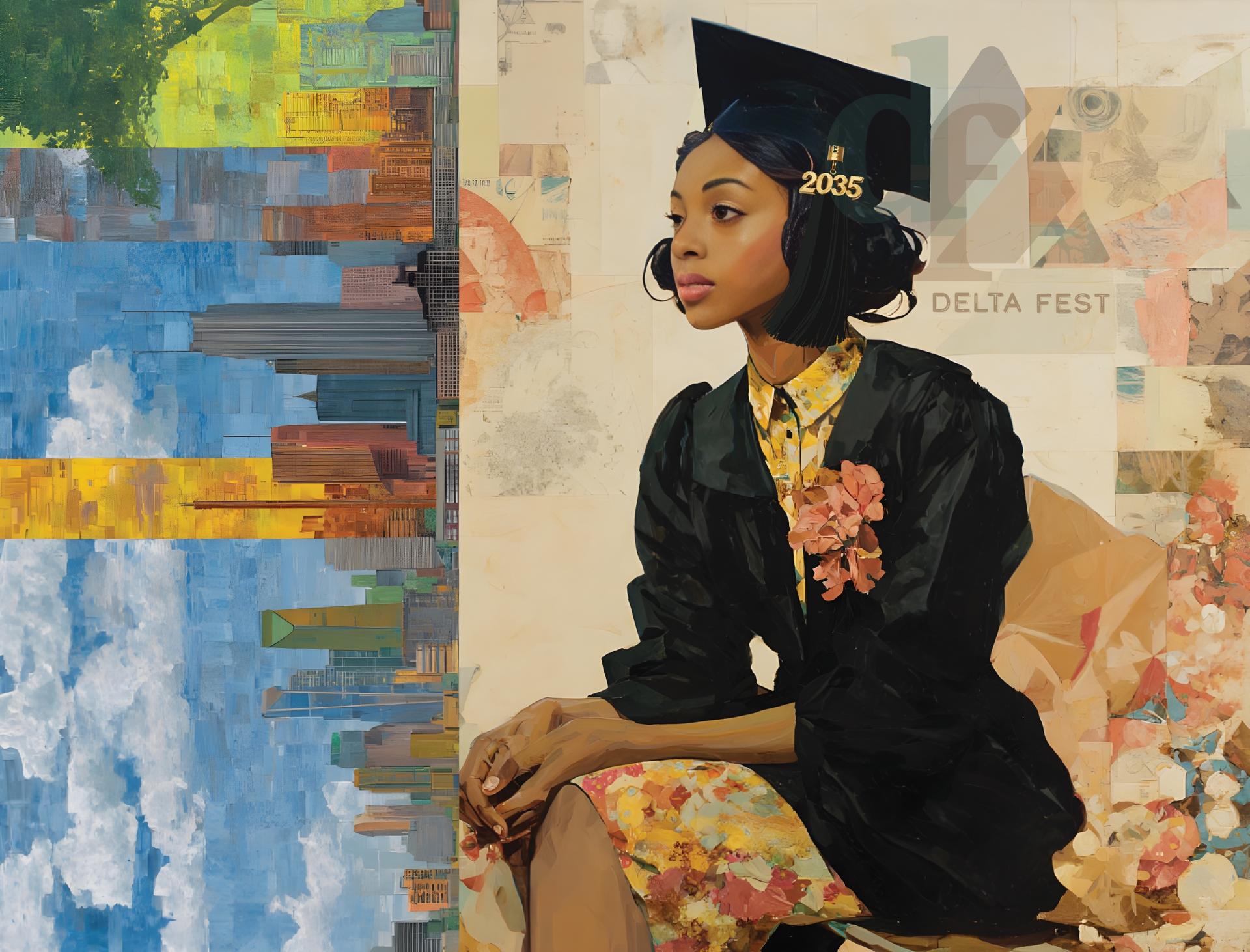 College Grad — DELTA FEST artwork by Kaid + Mathelier