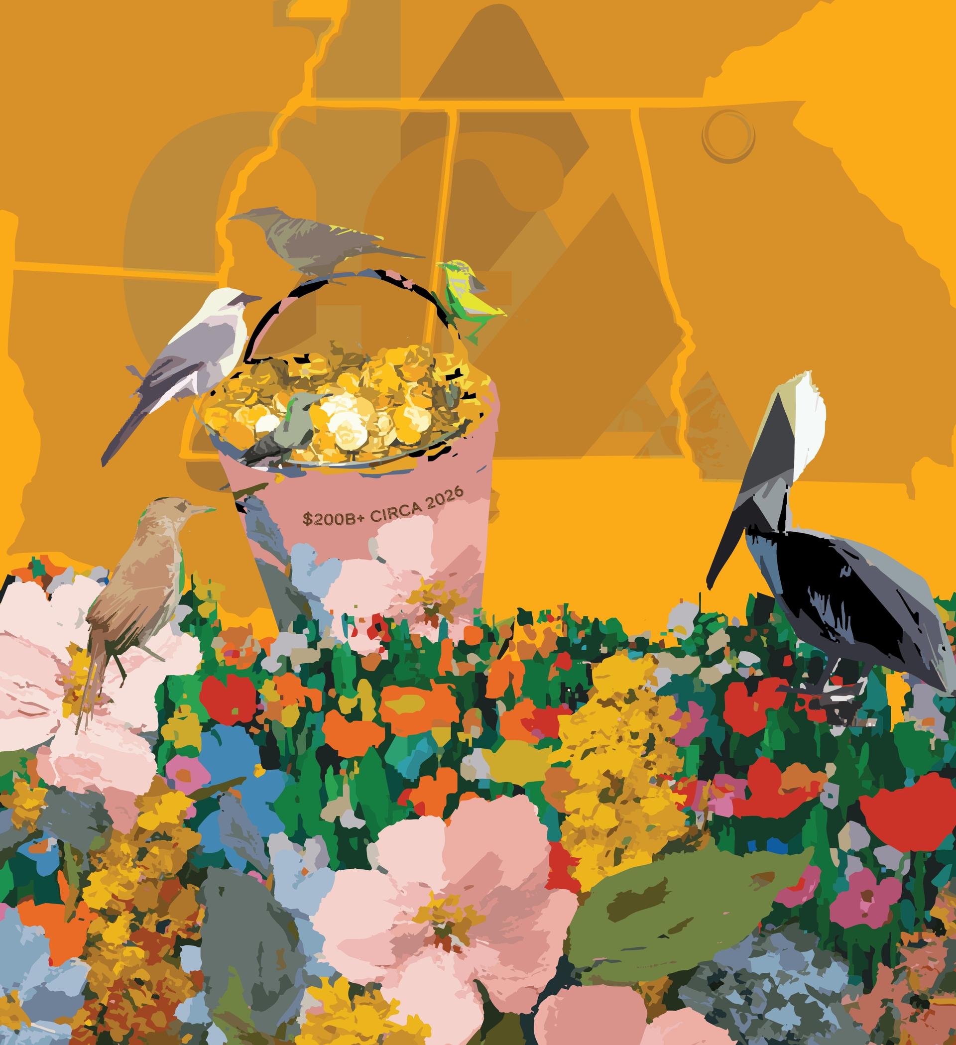 Six Golden States — DELTA FEST artwork by Kaid + Mathelier