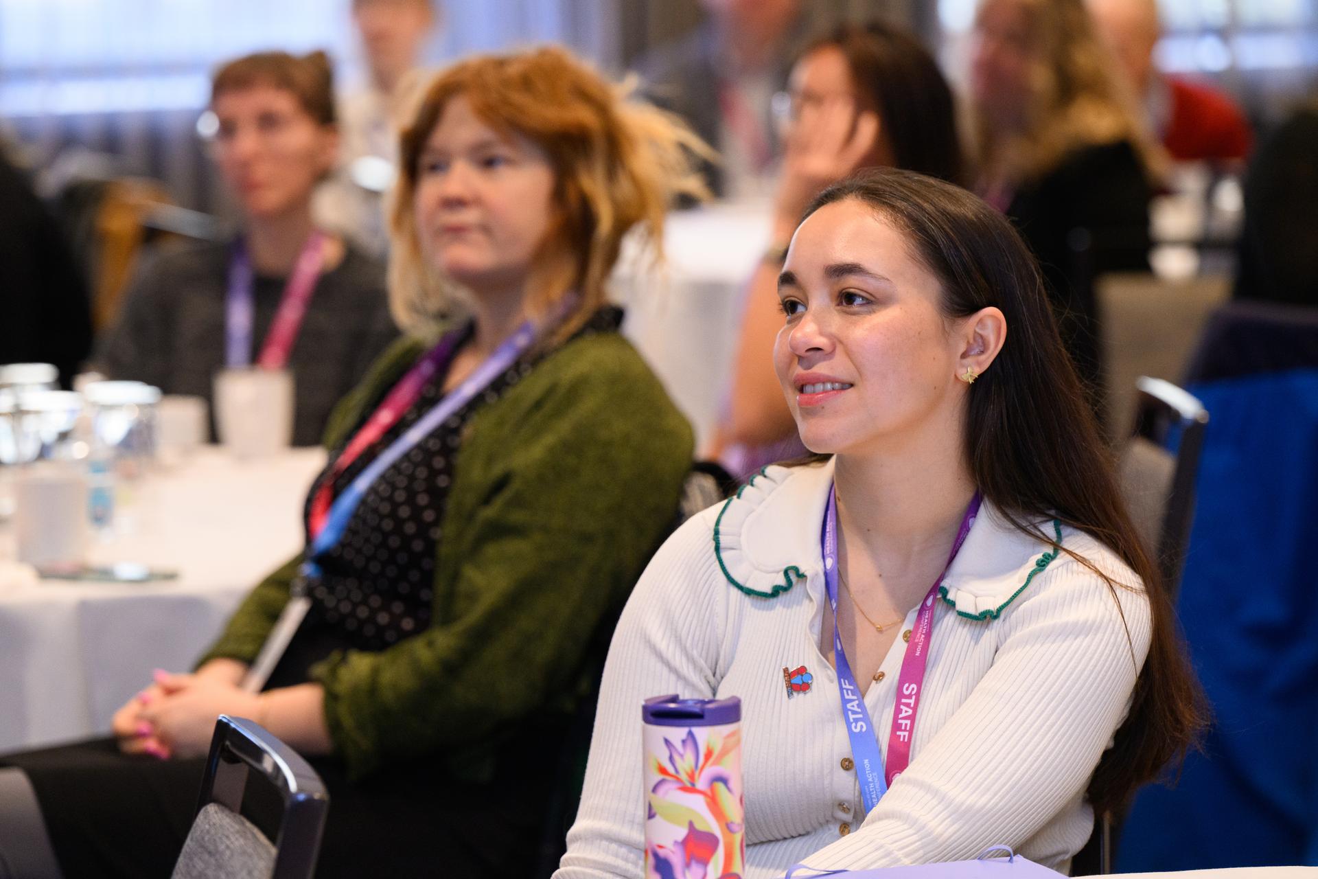 Attendees talking