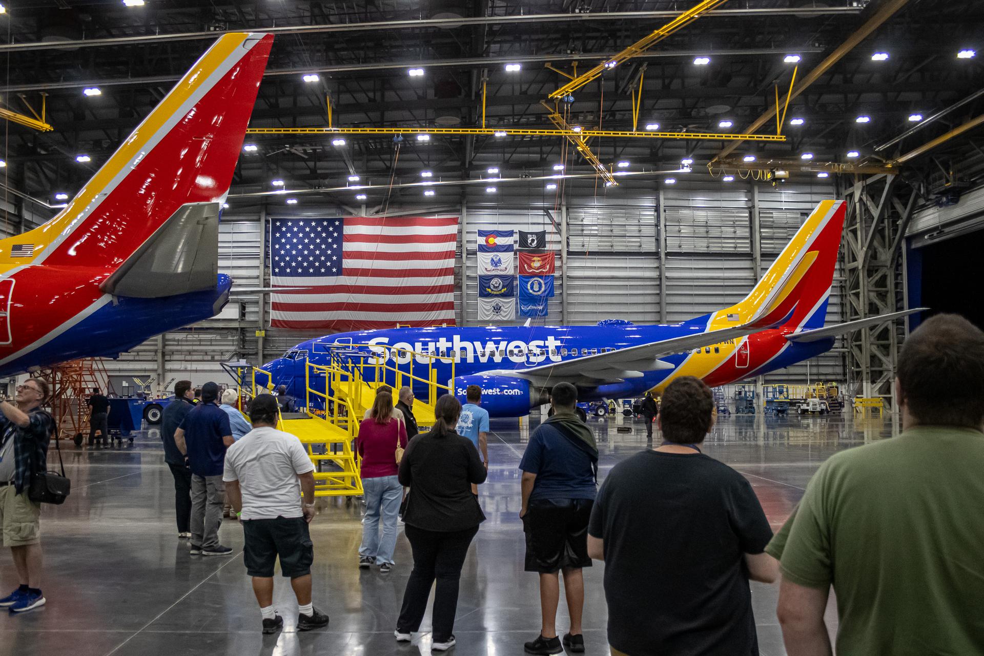 Check out this gorgeous Southwest Airlines 737-700 in the Southwest Airlines Technical Operations hangar in Denver, CO. Tour visitors at Airliners International 2026 had a great time on this tour! Check out this gorgeous Southwest Airlines 737-700 in the Southwest Airlines Technical Operations hangar in Denver, CO. Tour visitors at Airliners International 2026 had a great time on this tour!